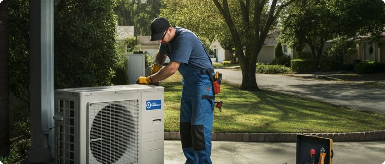 HVAC technician at work